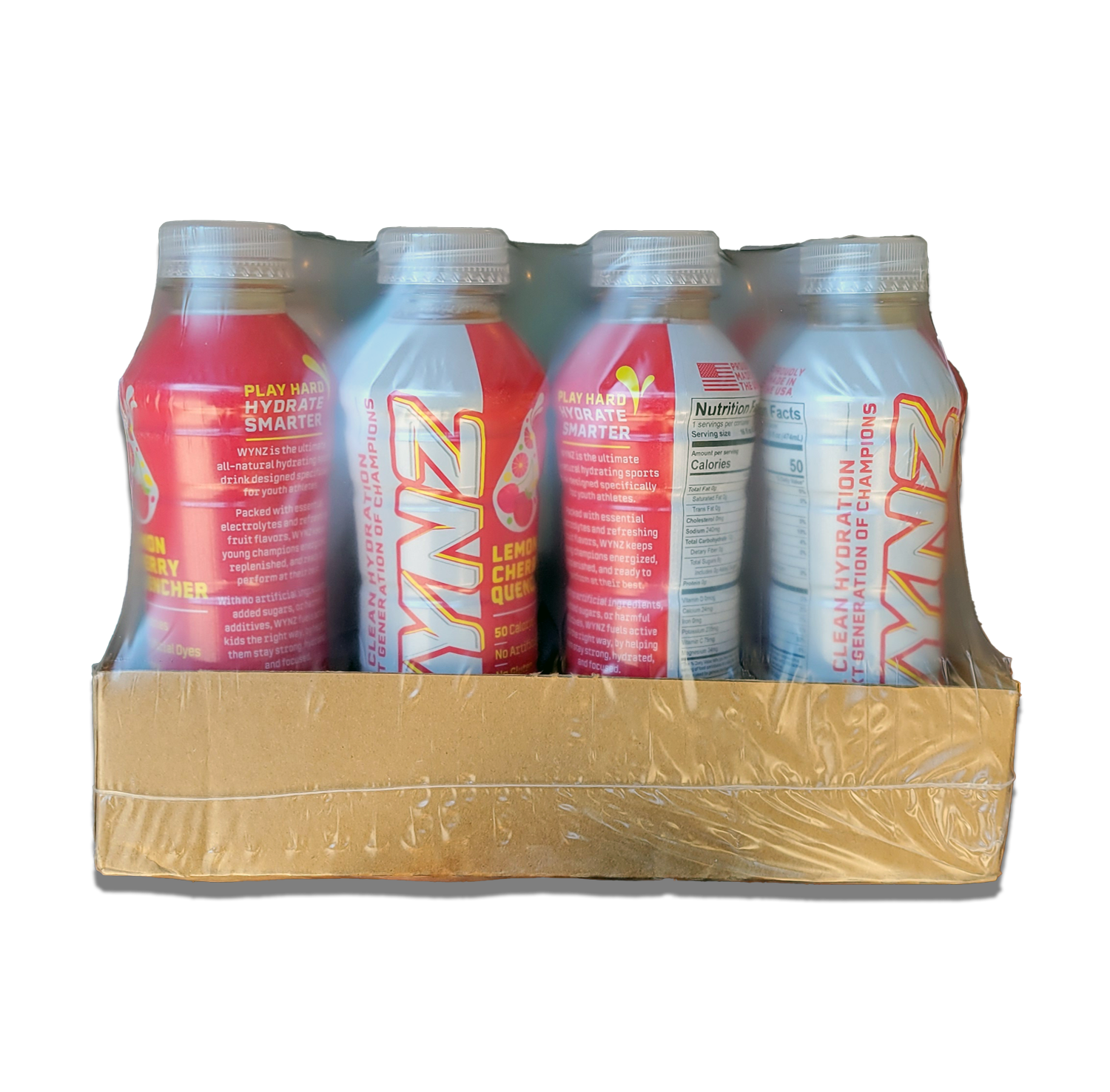 Wynz Lemon Cherry Quencher Youth Hydration Sports Drinks - (16oz) 12 Pack