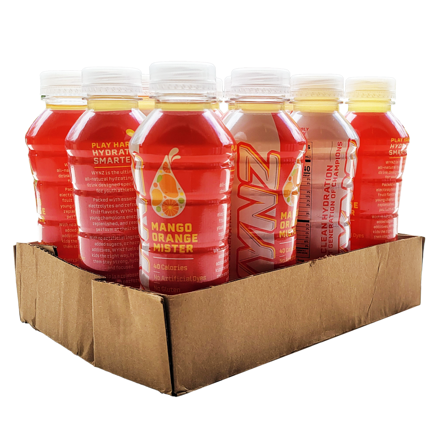Wynz Mango Orange Mister Youth Hydration Sports Drinks - (16oz) 12 Pack