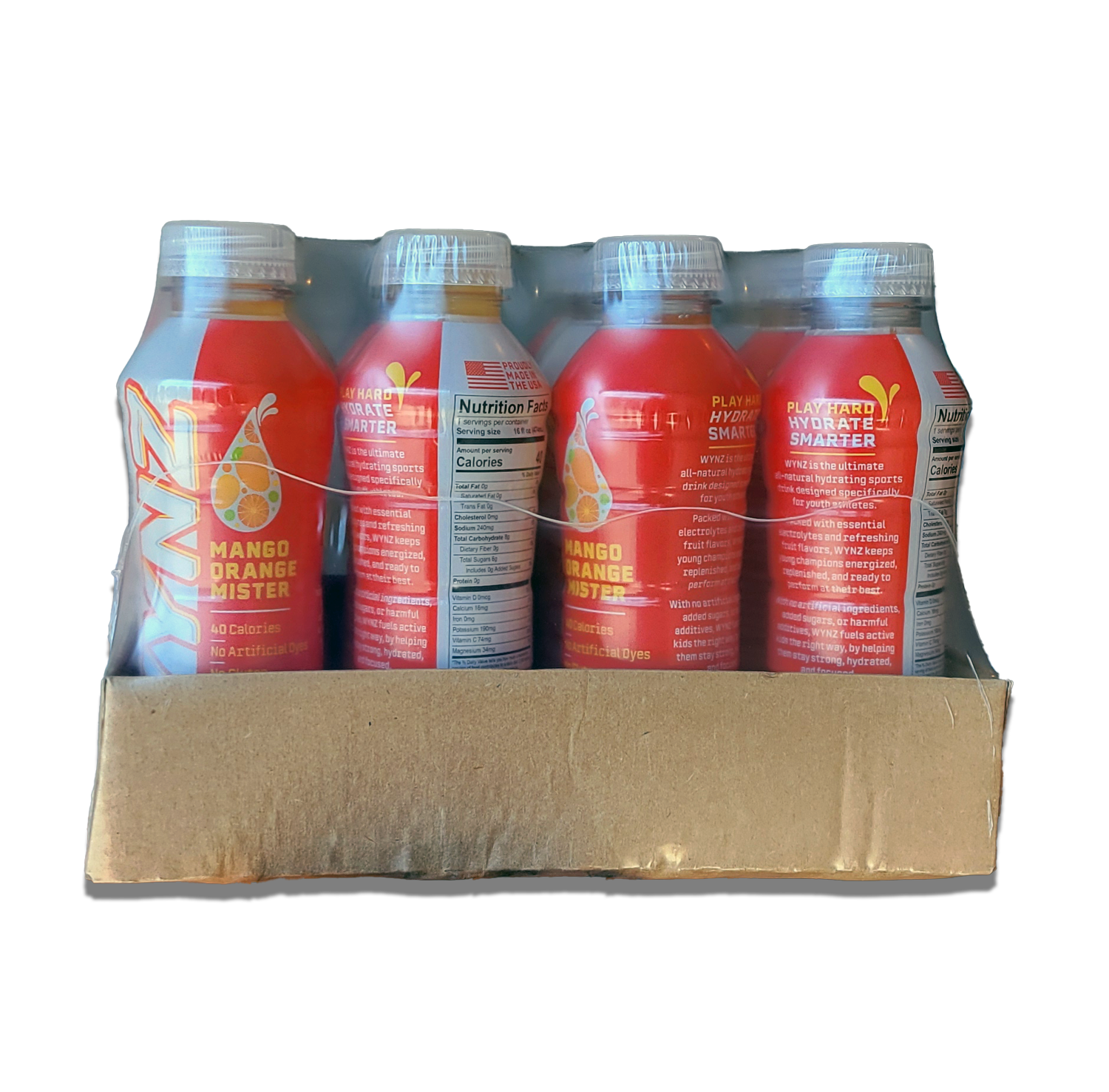 Wynz Mango Orange Mister Youth Hydration Sports Drinks - (16oz) 12 Pack