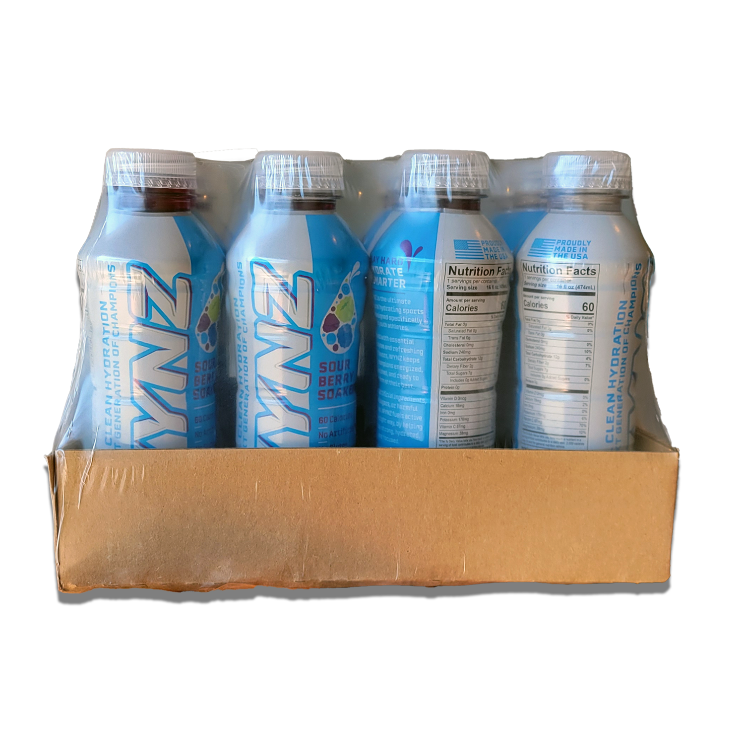 Wynz Sour Berry Soaker Youth Hydration Sports Drinks - (16oz) 12 Pack