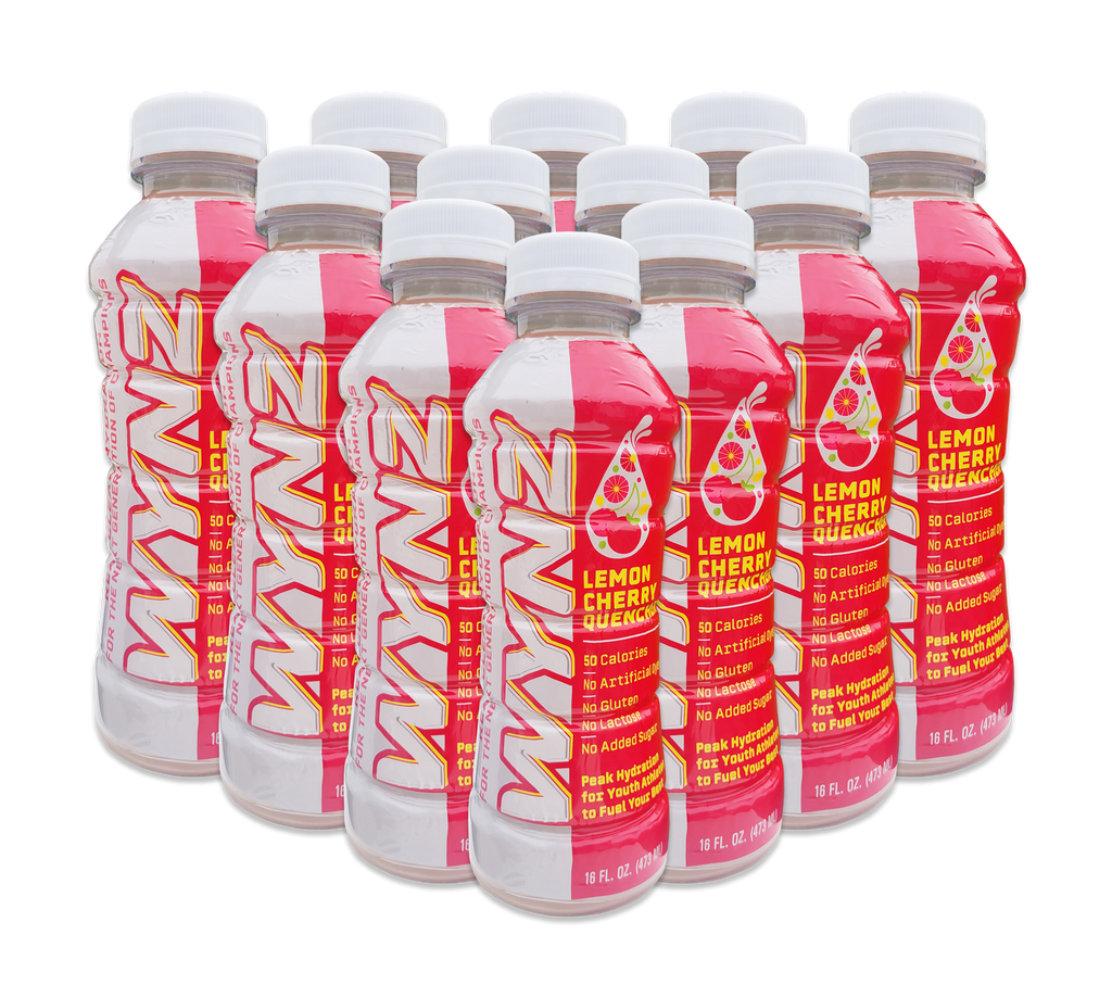 12pack Wynz Youth Hydration Sports Drink - Lemon Cherry Quencher (16oz)