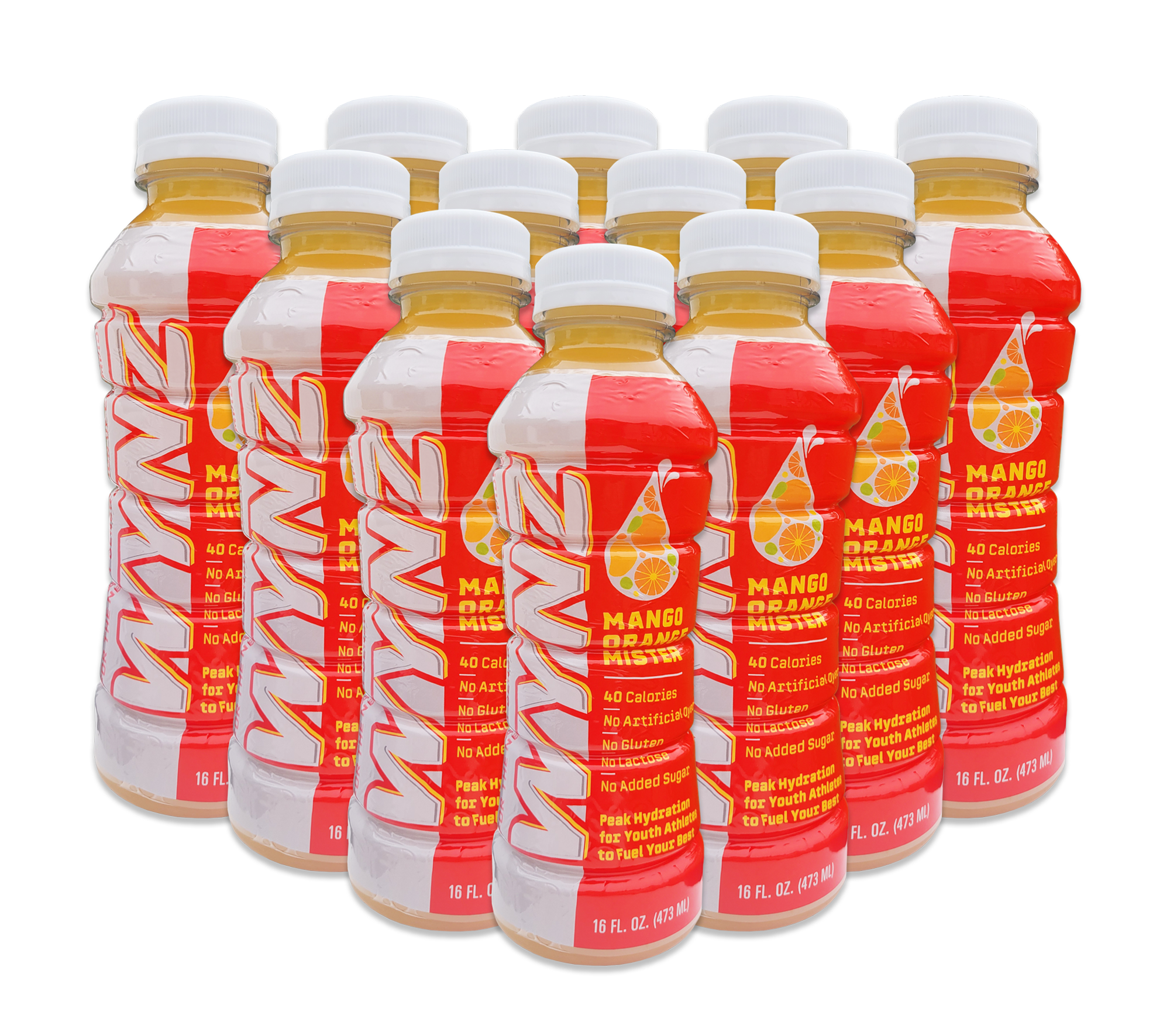 Wynz Youth Hydration Sports Drinks - Mango Orange Mister (16oz) 12 Pack